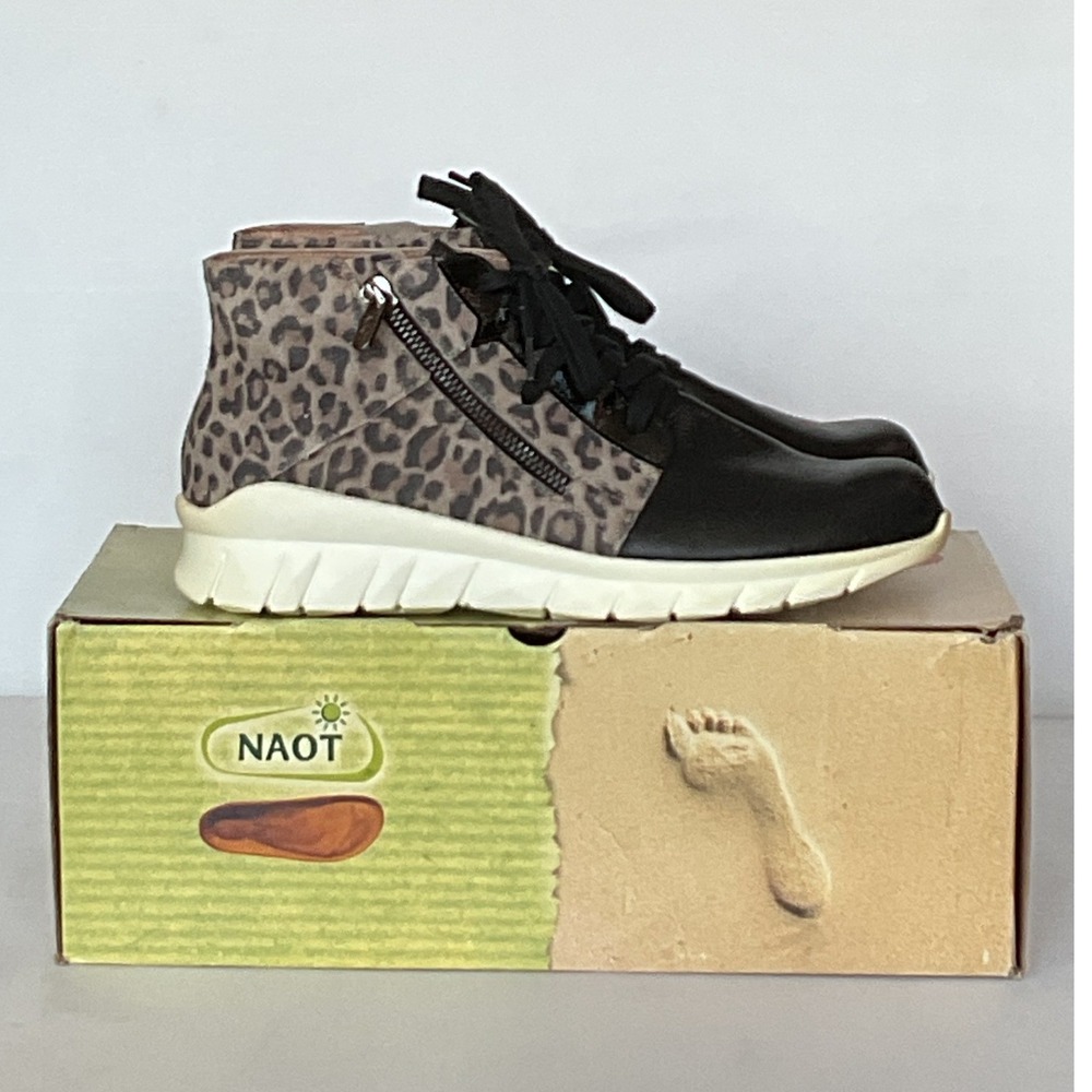 Naot Polaris Leopard Print High Top Sneakers Women's 40 NIB